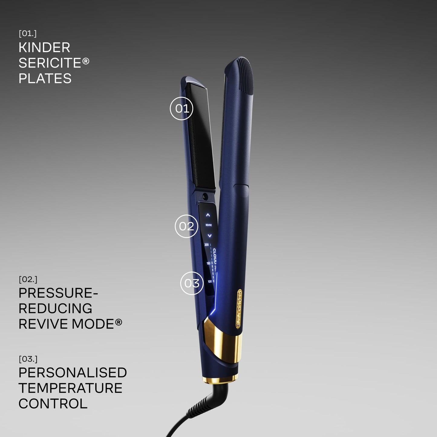 CLOUD NINE The Original Iron Black Haarglätter-Geschenkset | Variable Temperaturregelung Schnellheiz-Touch-Technologie Sericite-Schwimmplatten Spring Flex Styling