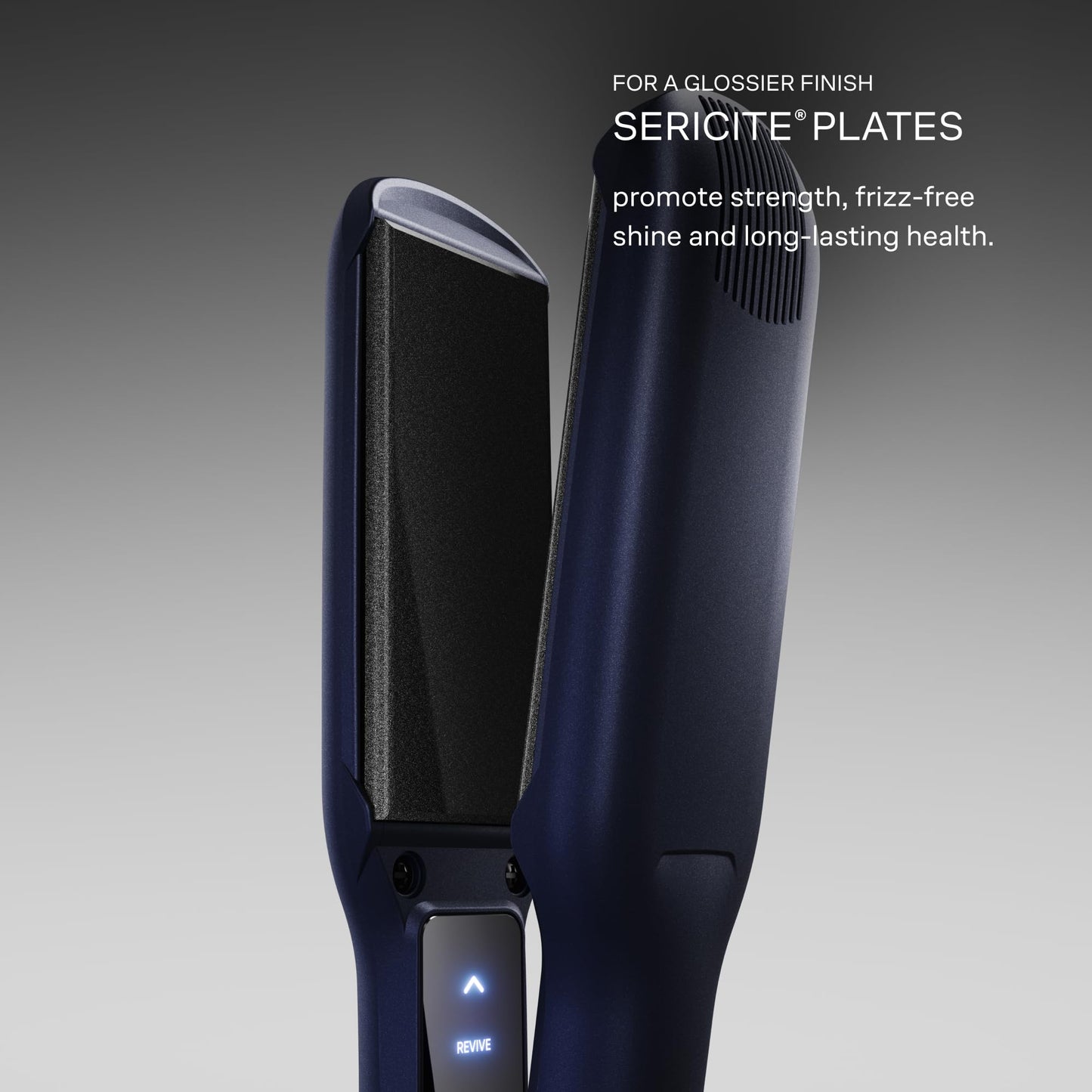 CLOUD NINE Der breite Haarglätter Blau | Variable Temperaturregelung | Revive-Modus Mineralienangereicherte Platten | Digitalanzeige 360°-Drehkabel | Schutzvorrichtung