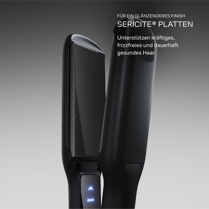 Cloud Nine The Wide Iron Glätteisen Schwarz – Haarglätter mit breiten Sericite-Platten, Revive Mode & 11 Temperatureinstellungen (100–200 °C) – Für gesundes Styling von dickem & langem Haar